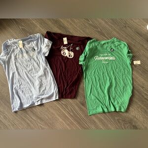 NWT Aeropostale tGraphic T-Shirts Green, Maroon, Light Blue lot of 3 sz L